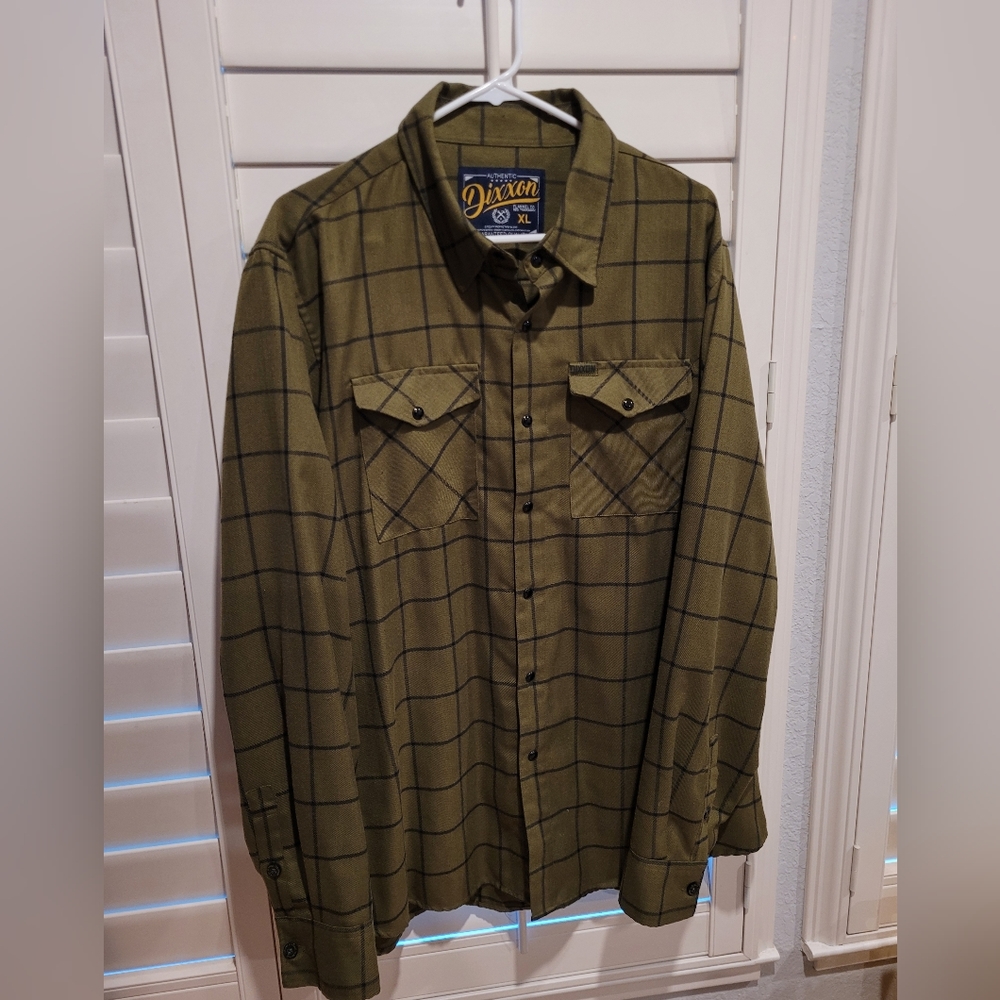 Mens XL DIXXON flannel green